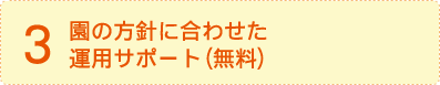 3.園の方針に合わせた運用サポート（無料）